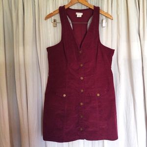Plum corduroy mini dress